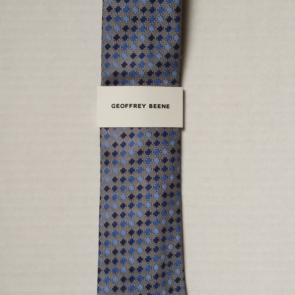 Geoffrey Beene Men's Amber Tie BLUE SQUARED NEW